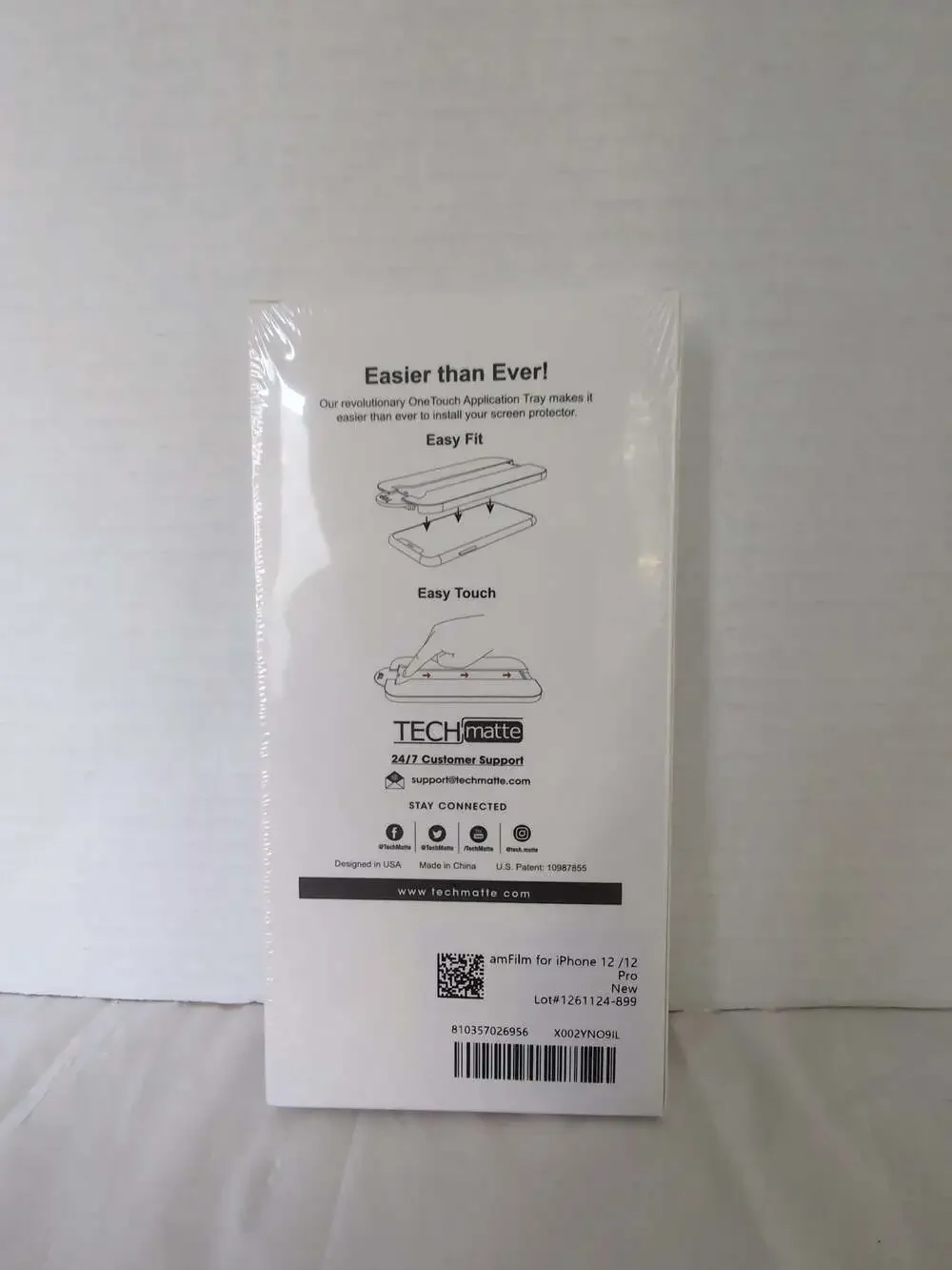 amFilm OneTouch Tempered Glass Screen Protector for iPhone 12 / 12 Pro - 2 pack